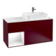 V&B Meuble sous-lavabo Finion 120 cm, Pl w m, Étagère gauche, blanc brillant, laqué, Peo m-1