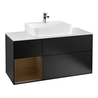 V&B Meuble sous lavabo Finion 120 cm, Pl w m, Étagère gauche, bleu m Lac