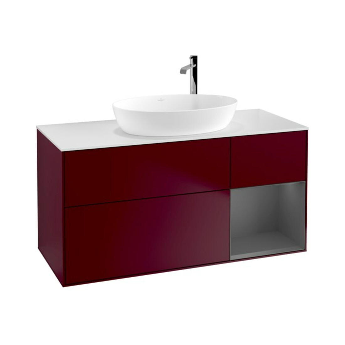 V&B Meuble sous lavabo Finion 120 cm, Pl w m, Reg Anthrac. m Lac, Peo m