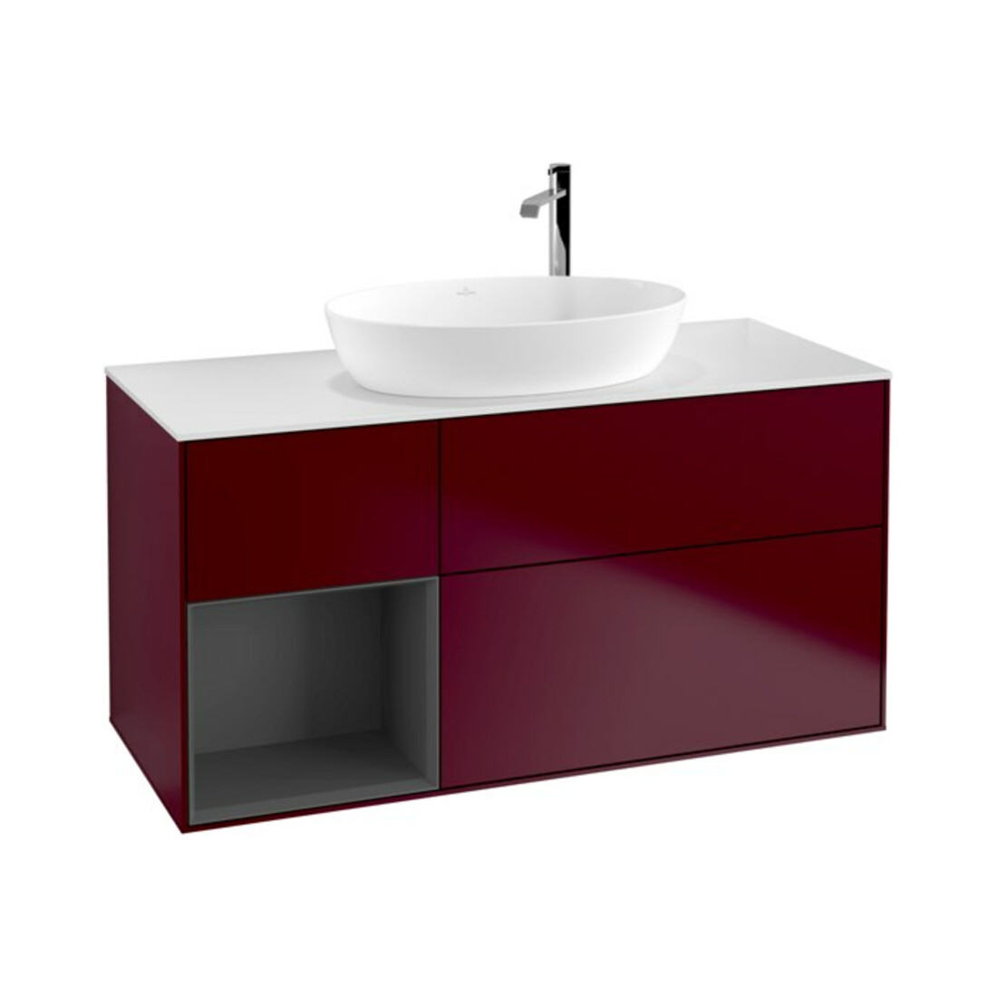 V&B Meuble sous-lavabo Finion 120 cm, Pl w m, Reg Anthrac. m Lac, Peo m