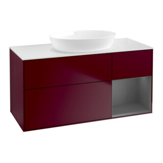 V&B Meuble sous-lavabo Finion 120 cm, Pl w m, Reg Anthrac. m Lac, Peo m