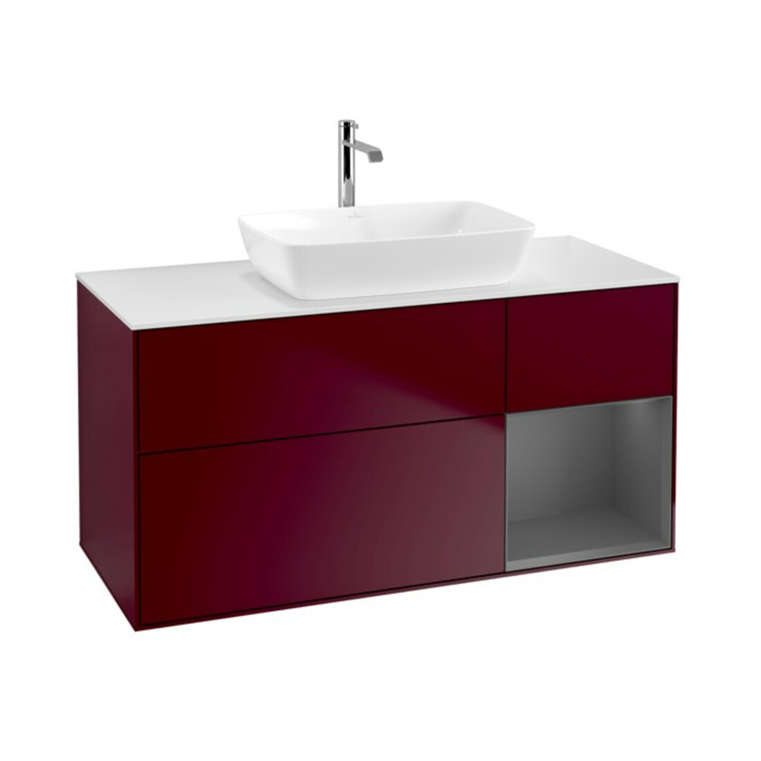 V&B Meuble sous-lavabo Finion 120 cm, Pl w m, Rég Anthracite m Lac, Peo m