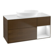V&B Meuble sous lavabo Finion 120 cm, Pl w m, Reg glo wh. Lac, noyer ven