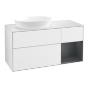 V&B Meuble sous lavabo Finion 120 cm, Pl w m, Reg md m Lac, blanc brillant Lac