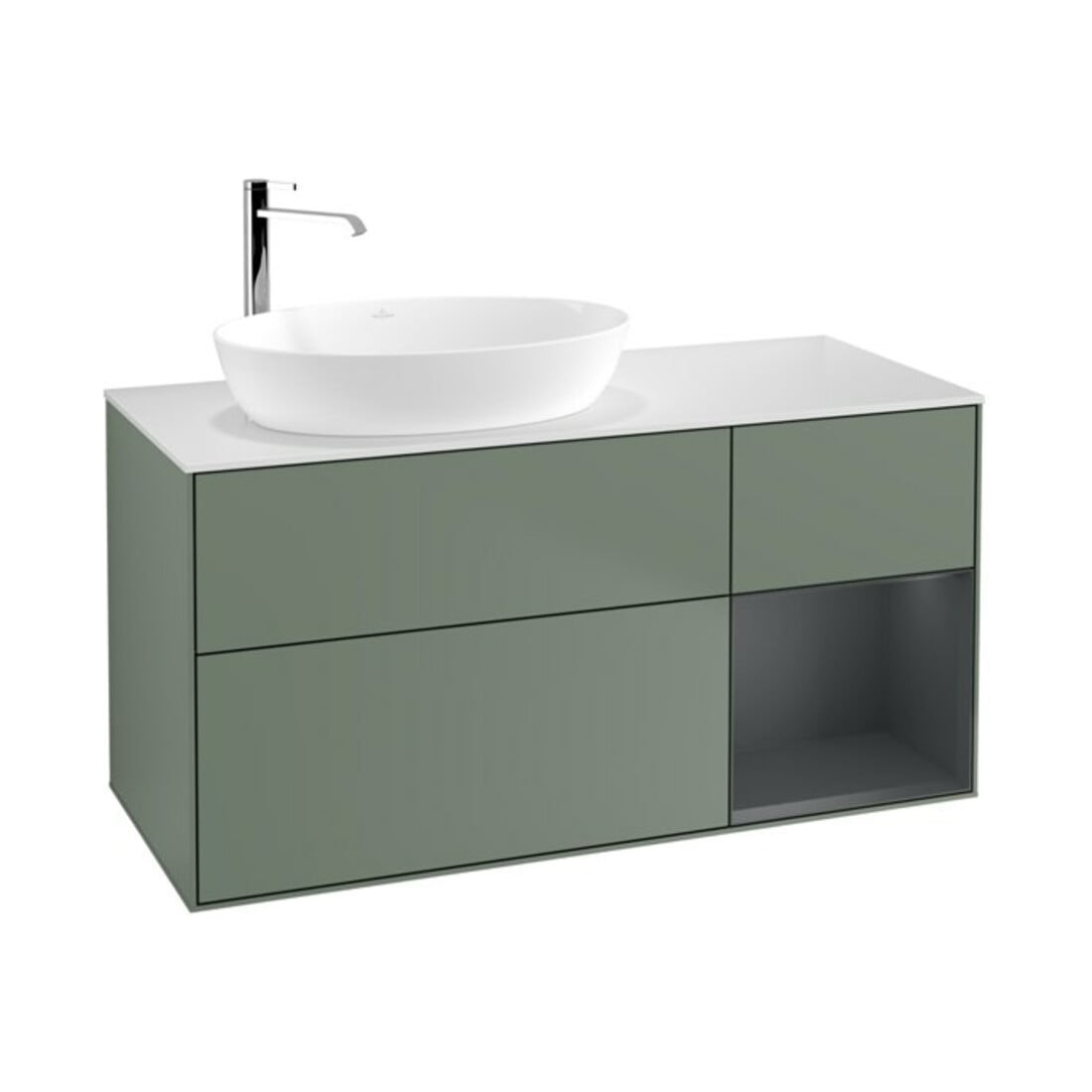 V&B Meuble sous lavabo Finion 120 cm, Pl w m, Reg md m Lac, Oli. m Lac