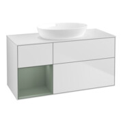 V&B Meuble sous-lavabo Finion 120 cm, Pl w m, Reg Oli. m Lac, blanc m Lac