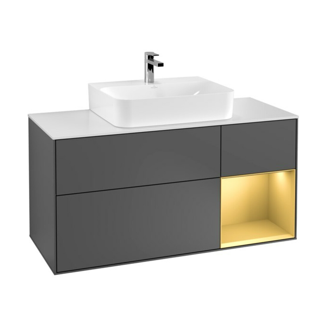 V&B Meuble sous lavabo Finion 120 cm, Pl w m, Reg re gol m, Anthrac. m
