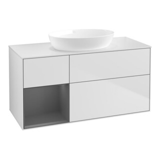 V&B Meuble sous lavabo Finion 120 cm, Pl w m, Rg A m Lac, blanc m Lac