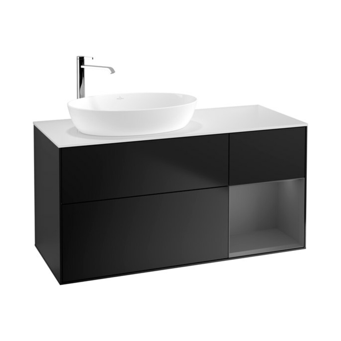 V&B Meuble sous-lavabo Finion 120 cm, Pl w m, Rg A m Lac, bleu m Lac