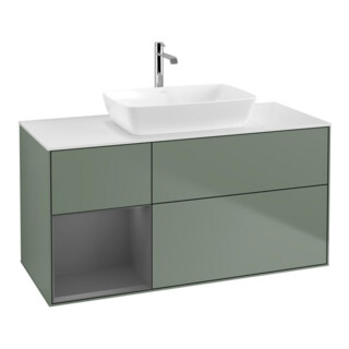 V&B Meuble sous lavabo Finion 120 cm, Pl w m, Rg A m Lac, Oli. m Lac