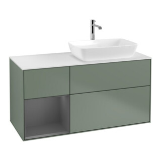 V&B Meuble sous lavabo Finion 120 cm, Pl w m, Rg A m Lac, Oli. m Lac