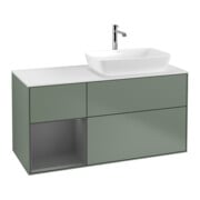 V&B Meuble sous lavabo Finion 120 cm, Pl w m, Rg A m Lac, Oli. m Lac