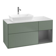 V&B Meuble sous lavabo Finion 120 cm, Pl w m, Rg A m Lac, Oli. m Lac