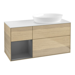 V&B Meuble sous lavabo Finion 120 cm, Pl w m, Rg Anthrac. m Lac, Oa ven