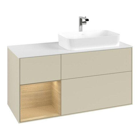 V&B Meuble sous lavabo Finion 120 cm, Pl w m, Rg g Oa ven, si Gr m Lac