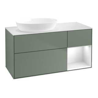 V&B Meuble sous lavabo Finion 120 cm, Pl w m, Rg g wh. Lac, Oli. m Lac