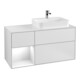 V&B Meuble sous-lavabo Finion 120 cm, Pl w m, Rg l g blanc laqué, blanc m laqué-1