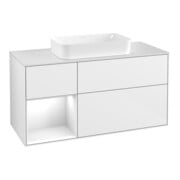 V&B Meuble sous lavabo Finion 120 cm, Pl w m, Rg l g w Lac, blanc brillant Lac