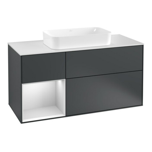 V&B Meuble sous-lavabo Finion 120 cm, Pl w m, Rg l w m La, md bl. m Lac