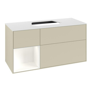 V&B Meuble sous lavabo Finion 120 cm, Pl w m, Rg l w m Lac, si Gr m Lac