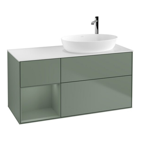 V&B Meuble sous lavabo Finion 120 cm, Pl w m, Rg Oli. m Lac, Oli. m Lac