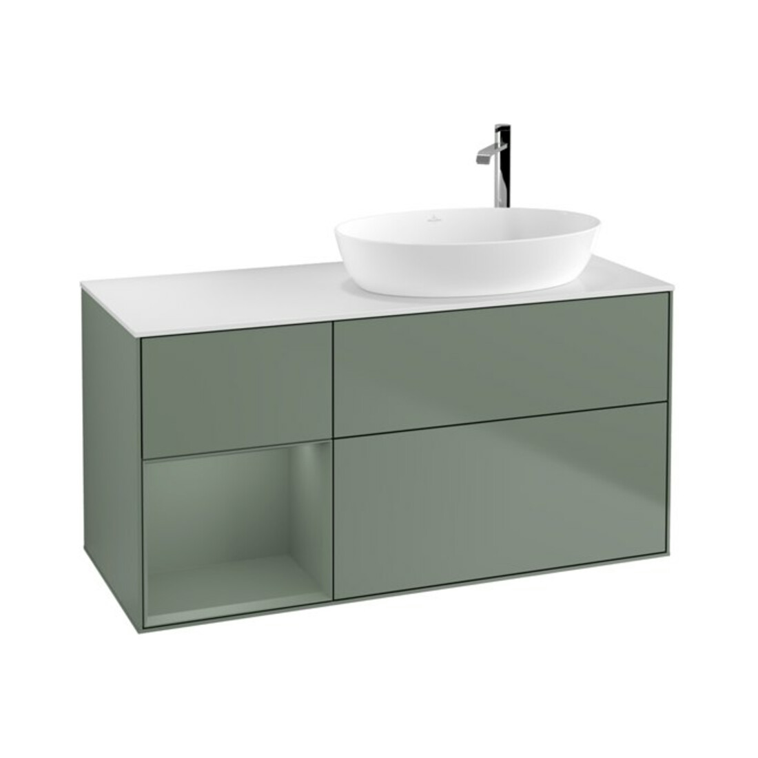 V&B Meuble sous lavabo Finion 120 cm, Pl w m, Rg Oli. m Lac, Oli. m Lac