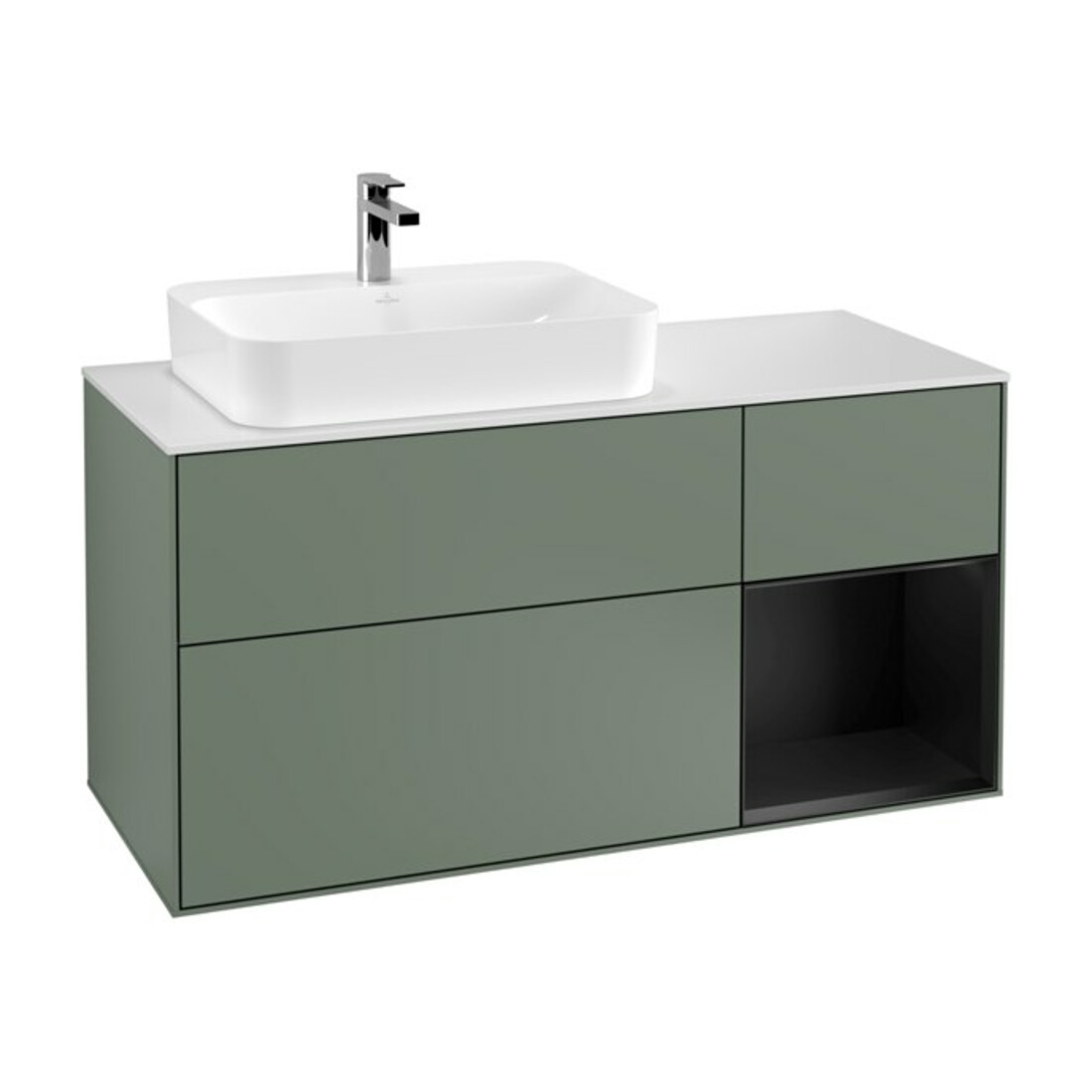 V&B Meuble sous lavabo Finion 120 cm, Pl w m, Rg r b m Lac, Oli. m Lac