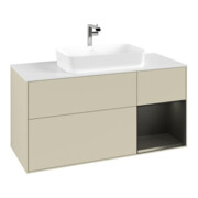 V&B Meuble sous lavabo Finion 120 cm, Pl w m, Rg r b m Lac, si Gr m Lac