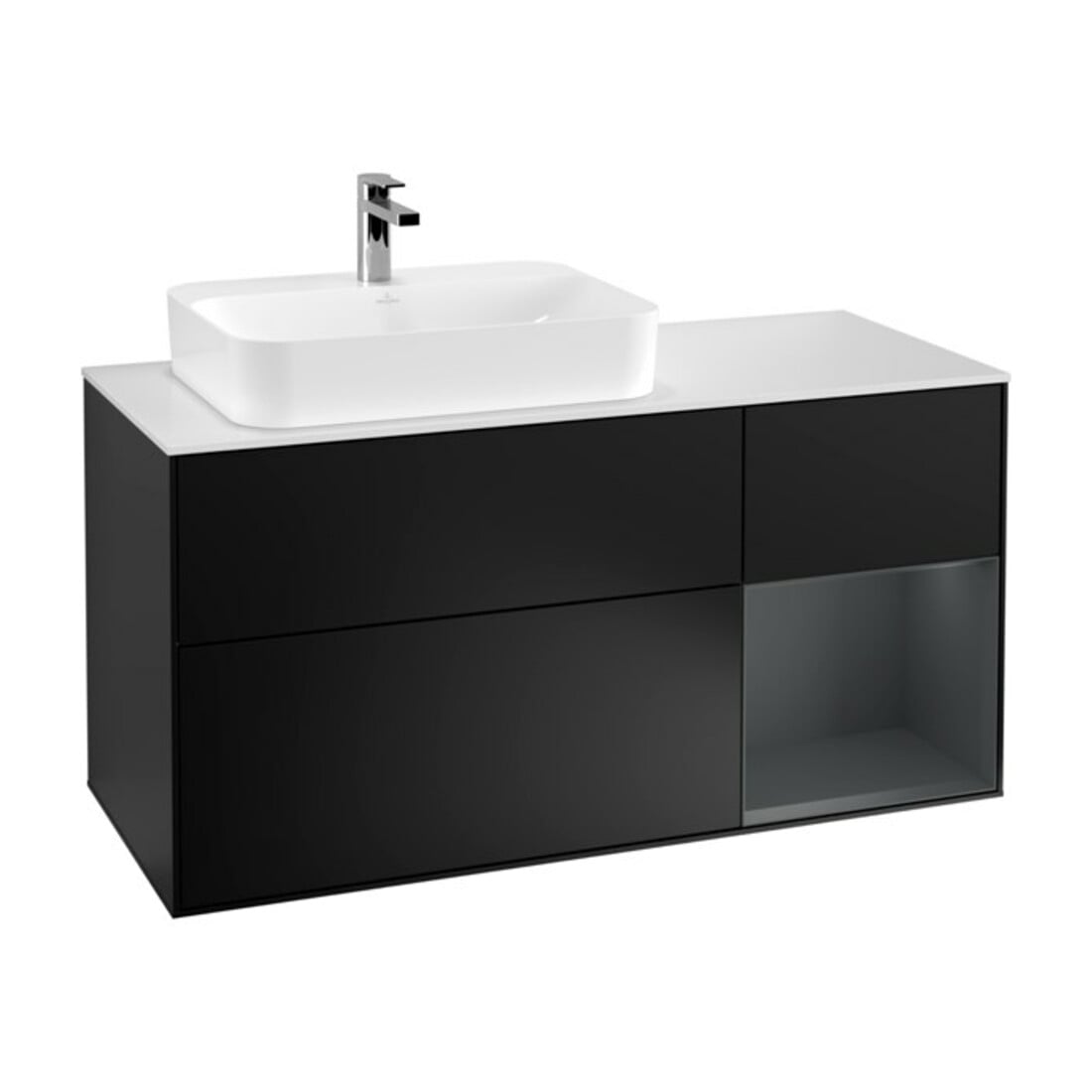 V&B Meuble sous lavabo Finion 120 cm, Pl w m, Rg r md b m La, bla m Lac