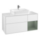 V&B Meuble sous lavabo Finion 120 cm, Pl w m, Rg r Ol m La, éclairage mural, blanc brillant, laqué-1