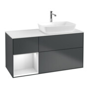 V&B Meuble sous lavabo Finion 120 cm, Pl w m, Rg w m Lac, md bl. m Lac