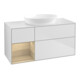 V&B Meuble sous lavabo Finion 120 cm, placage blanc, avec tiroir, blanc mat laqué-1