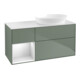 V&B Meuble sous lavabo Finion 120 cm, placage blanc mat, étagère blanche mat laquée, olivier mat laqué-1