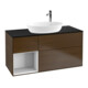 V&B Meuble sous lavabo Finion 120 cm, placage blanc mat, laqué blanc brillant, noyer veneer-1