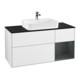 V&B Meuble sous-lavabo Finion 120 cm, placage blanc mat, laqué brillant blanc-1
