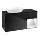 V&B Meuble sous lavabo Finion 120 cm, placage blanc mat, laqué brillant bleu mat-1
