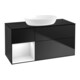 V&B Meuble sous lavabo Finion 120 cm, placage blanc mat, laqué brillant bleu mat-1