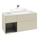 V&B Meuble sous lavabo Finion 120 cm, placage blanc mat, poignée laquée gris mat-4