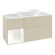 V&B Meuble sous lavabo Finion 120 cm, placage blanc mat, rangement blanc mat laqué, poignée gris mat laqué-4