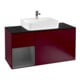 V&B Meuble sous-lavabo Finion 120 cm, placage blanc, tiroir gauche anthracite, poignée métal-1