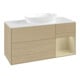 V&B Meuble sous lavabo Finion 120 cm, placage blanc, tiroir gris mat laqué, ouverture ven-4