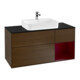V&B Meuble sous lavabo Finion 120 cm, placage bleu, porte droite, noyer veneer-1
