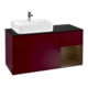 V&B Meuble sous lavabo Finion 120 cm, placage bleu, porte droite, poignée métal-1