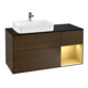 V&B Meuble sous-lavabo Finion 120 cm, placage bleu, tiroir à droite, noyer veneer-1