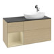 V&B Meuble sous lavabo Finion 120 cm, placage bleu, tiroir argenté, poignée ven-4