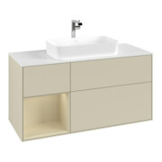 V&B Meuble sous lavabo Finion 120 cm, placage bois, chêne clair mat, laqué, chêne clair mat, laqué-3