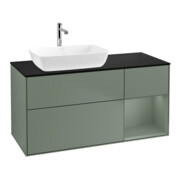 V&B Meuble sous lavabo Finion 120 cm, placage bois, chêne huilé mat laqué