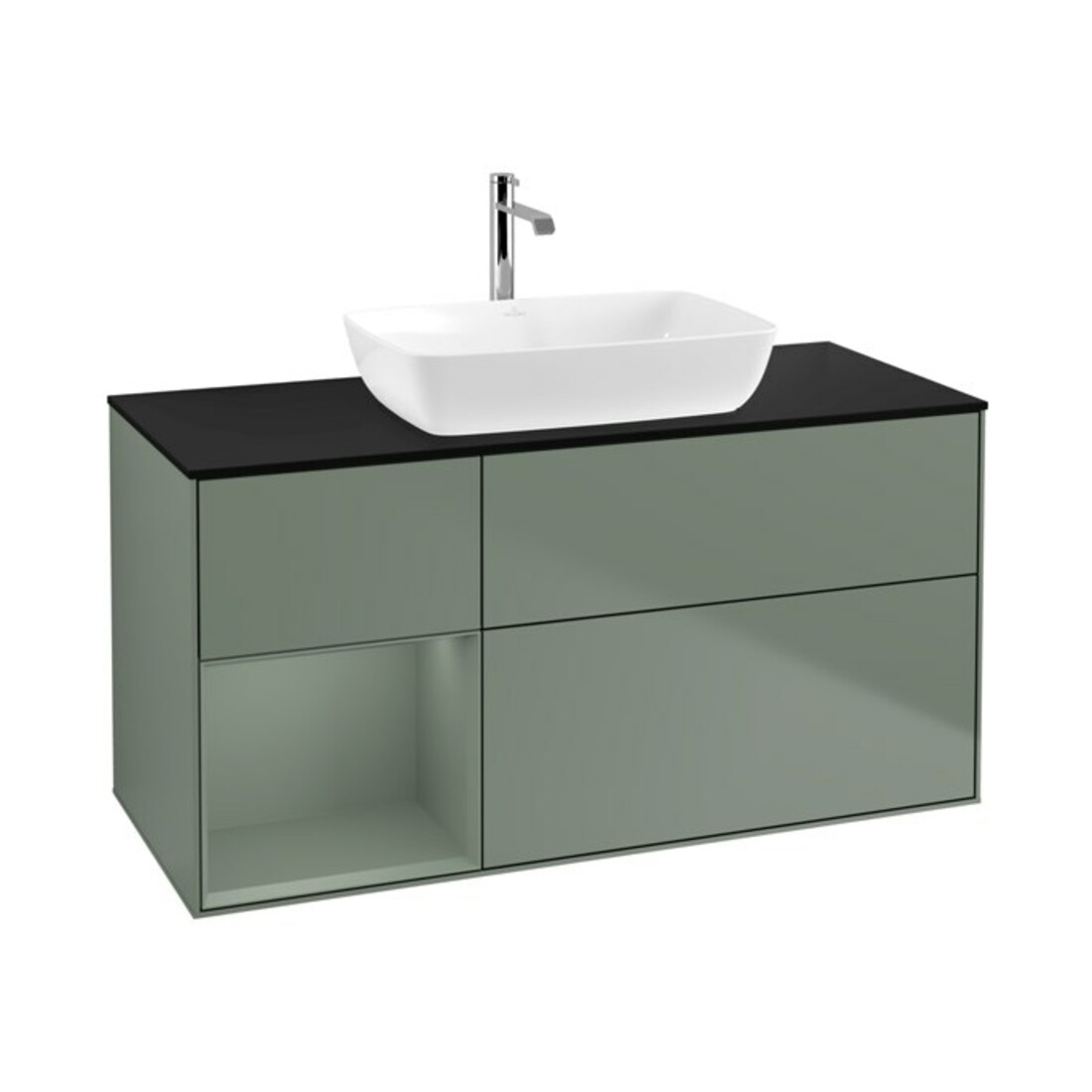 V&B Meuble sous lavabo Finion 120 cm, placage bois, chêne huilé mat laqué