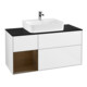 V&B Meuble sous-lavabo Finion 120 cm, placage bois, chêne naturel, blanc brillant Lac-1