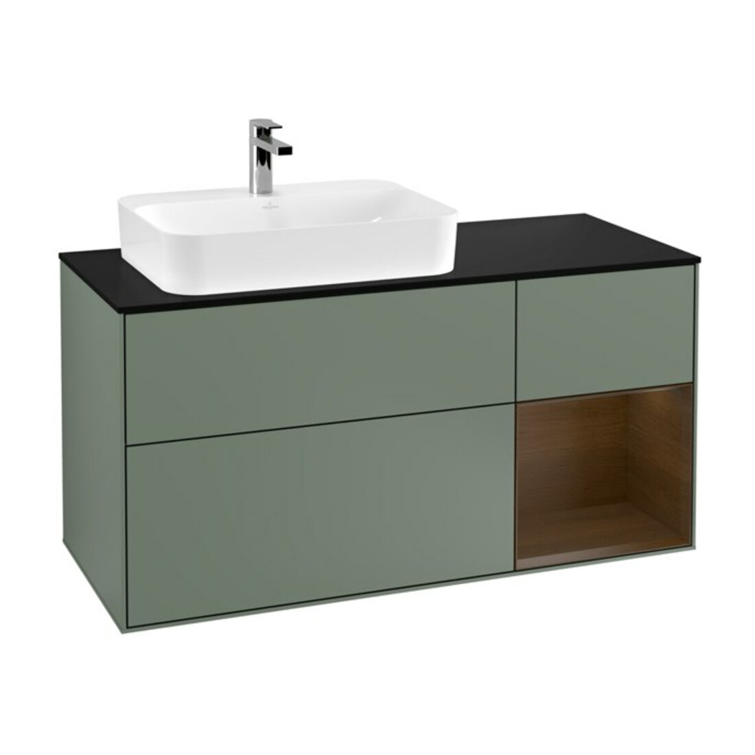 V&B Meuble sous lavabo Finion 120 cm, placage bois, chêne naturel huilé, laqué mat